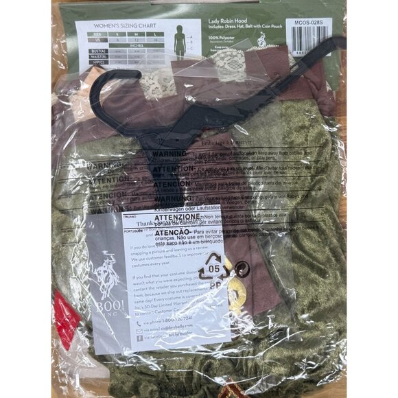 Lady Robin Hood Costume Dress Hat Belt Coin Pouch Womens Small Halloween Cosplay - Picture 6 of 6